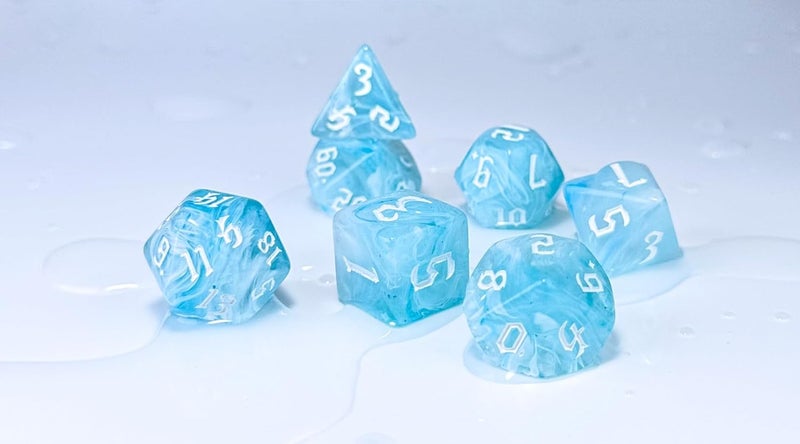 vvpesca Blue DND Dice Set of 7 – Polyhedral Dice Set for TTRPGs,Dungeons and Dragons,Role Playing Games and Other Table Games– D20 System Dice (Summer Blue) - Image 3